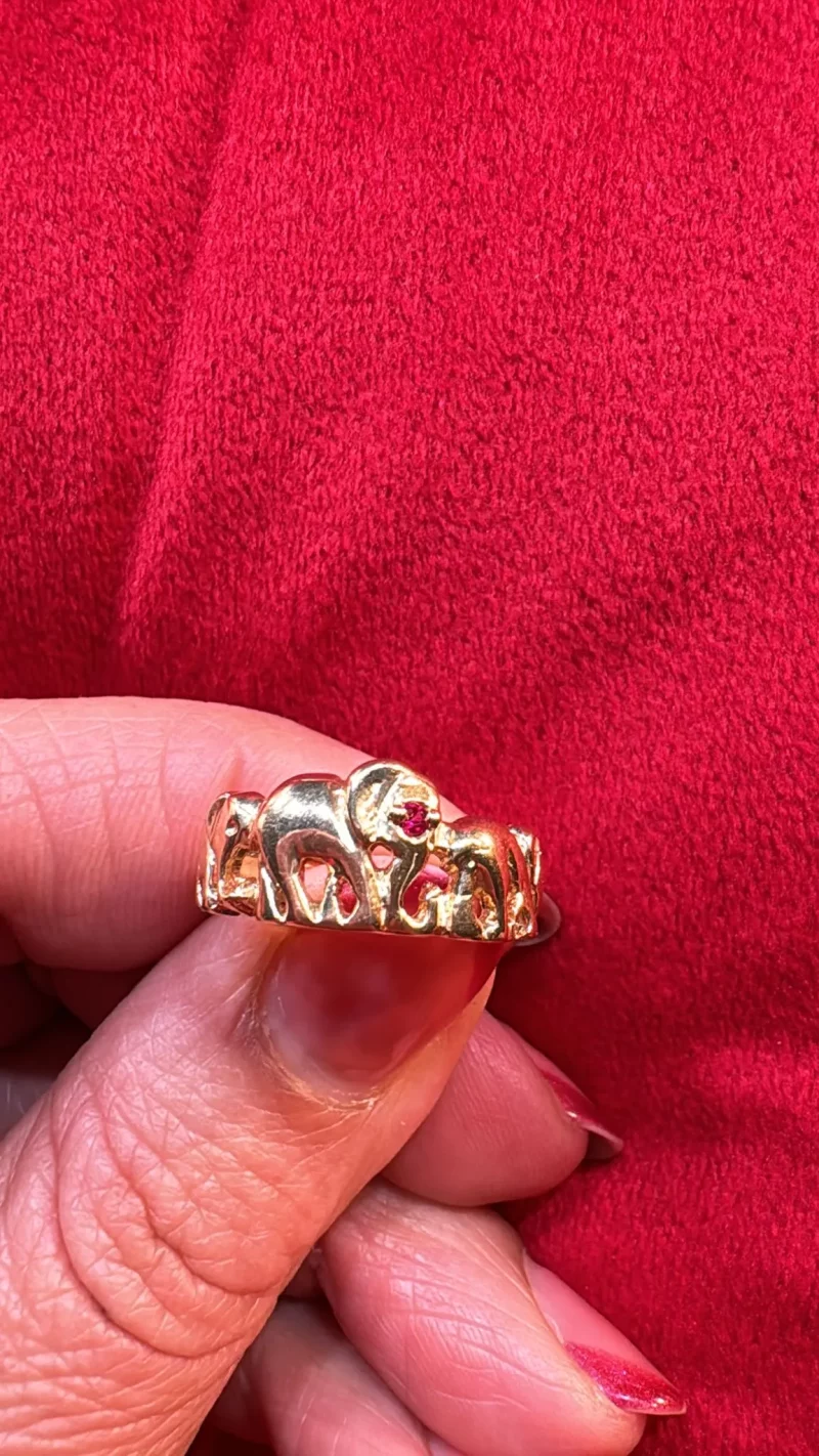 Anillo Diseño de 3 Elefante