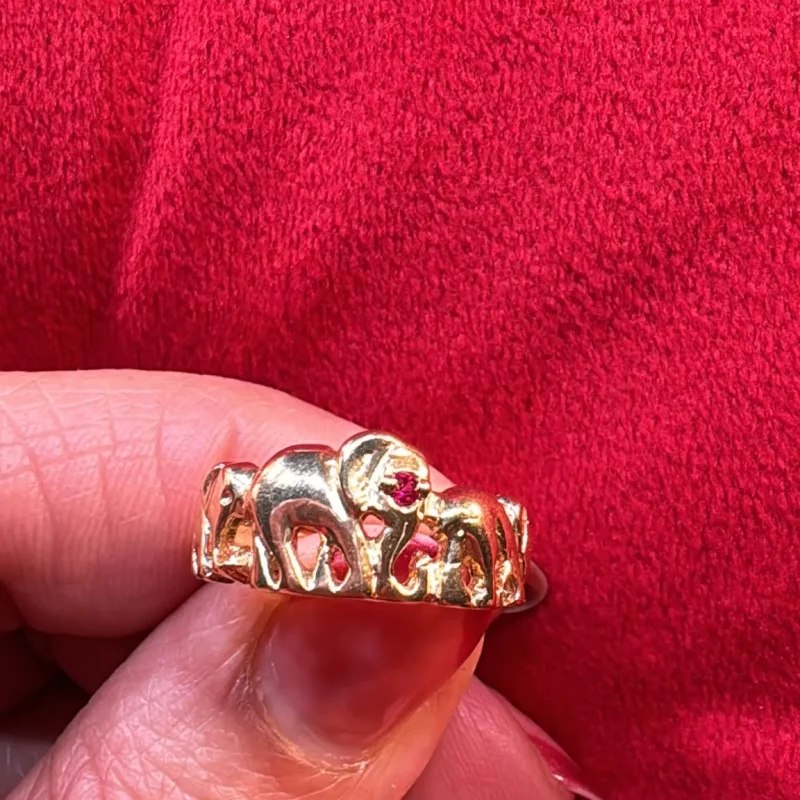 Anillo Diseño de 3 Elefante