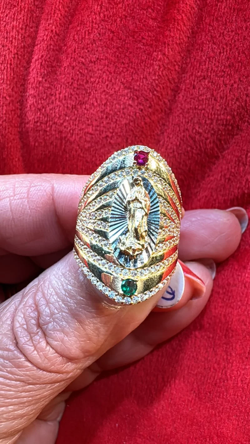 Anillo Diseño Virgen de Circonia 14K