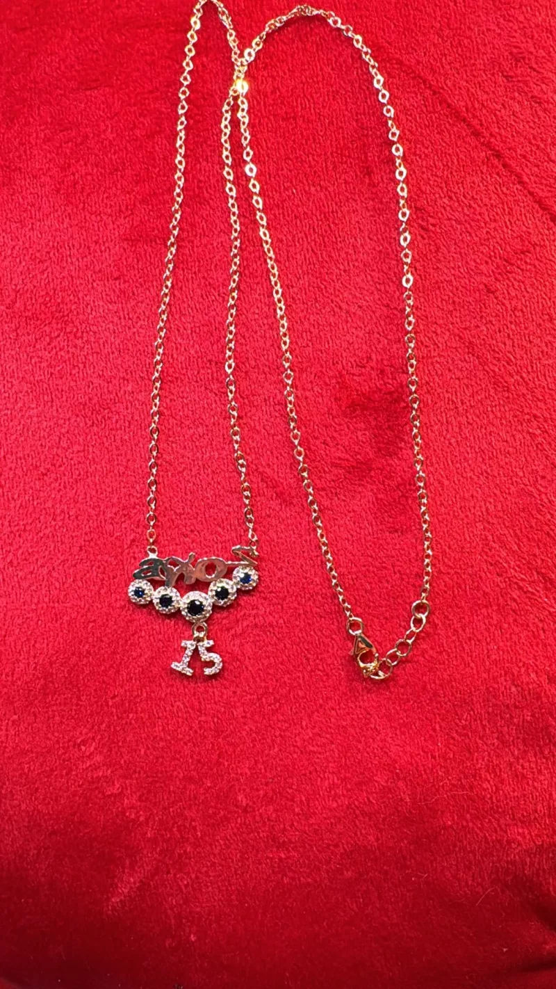Gargantilla de 15 años Circonia Azul 14K