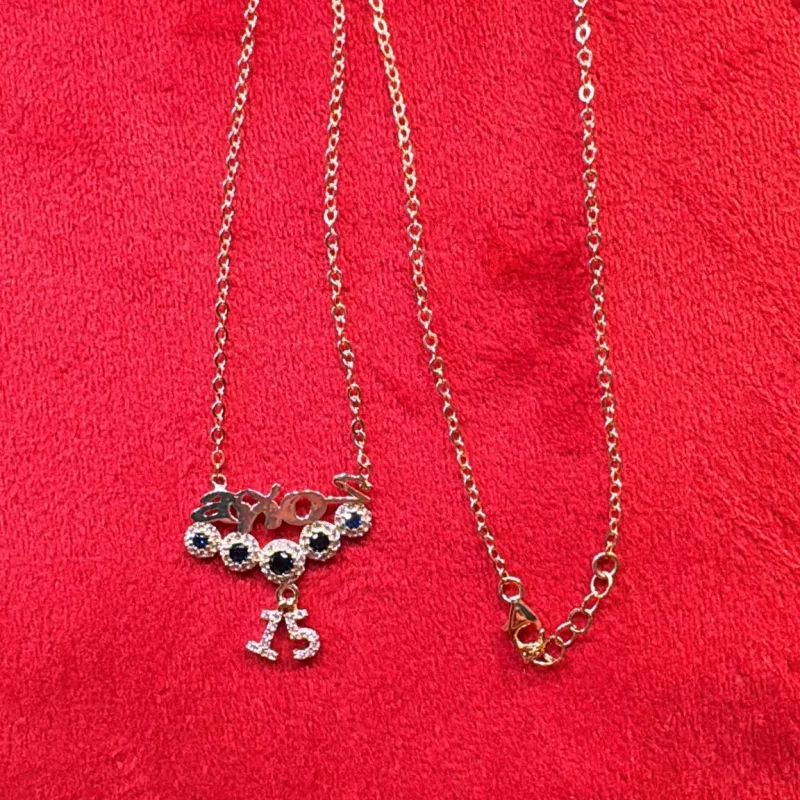Gargantilla de 15 años Circonia Azul 14K