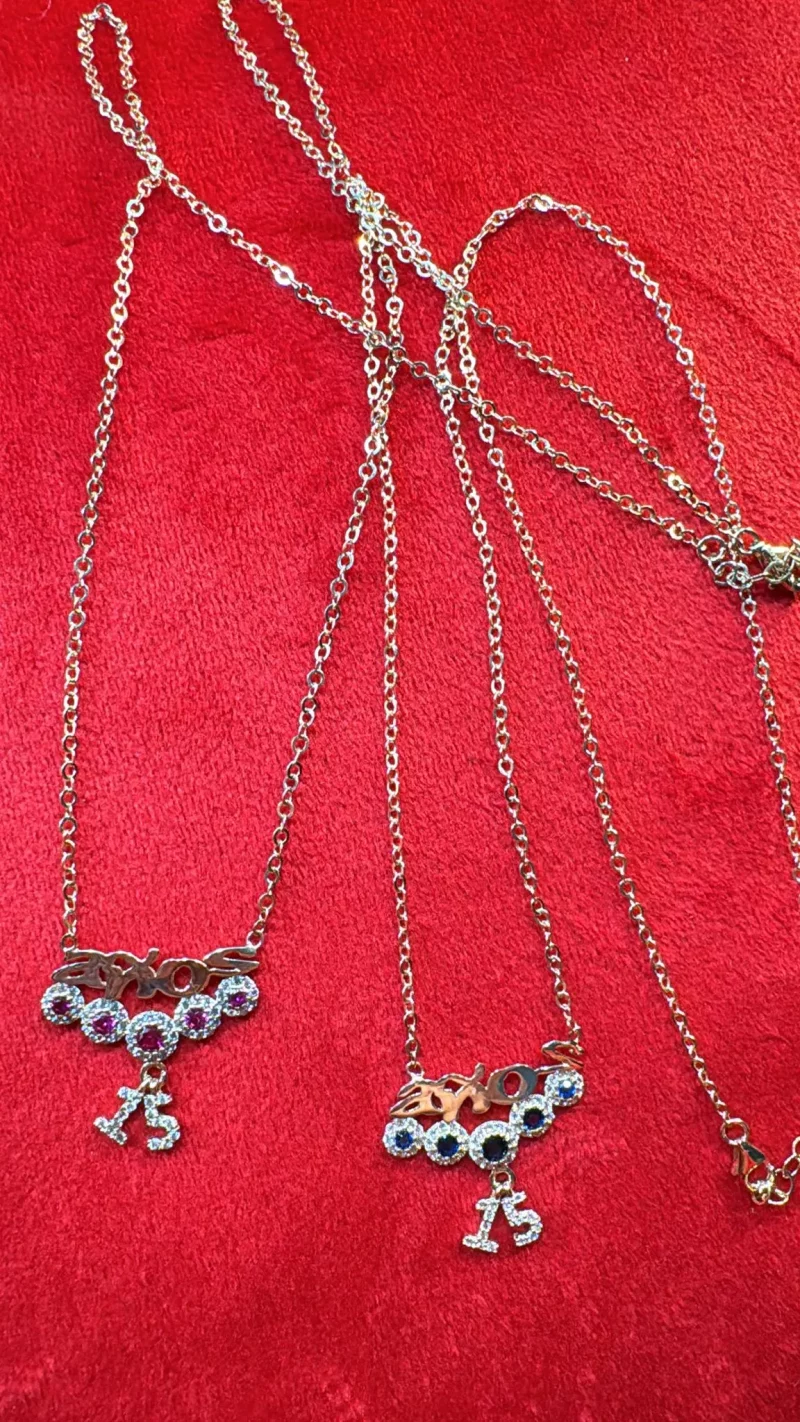 Gargantilla de 15 años Circonia Azul 14K