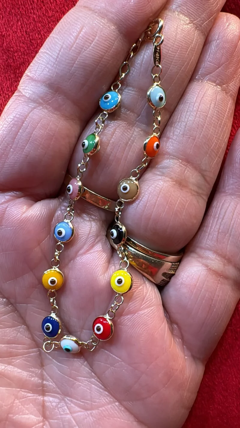 Pulsera de Ojitos Talla 7 / 14K
