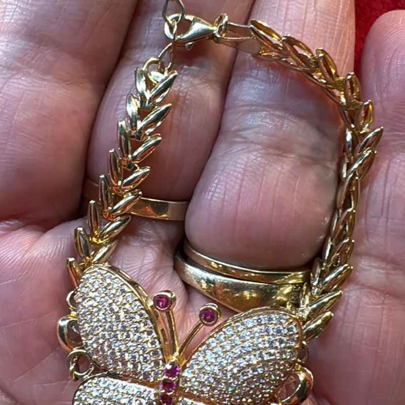 Pulsera de Mariposa ajustable Talla 7 / 14K